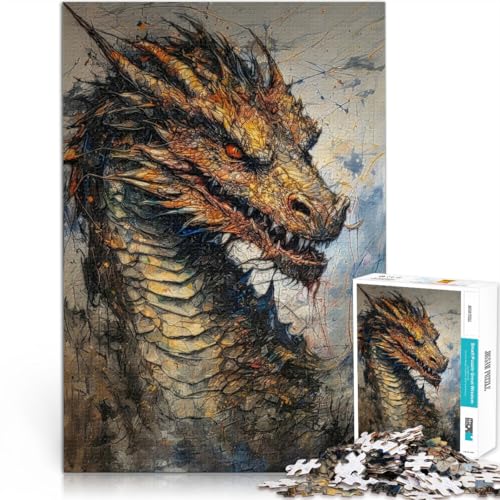 1000-teilige Puzzles für Erwachsene Gehirnintelligenz-Herausforderung süchtig machendes Spielzeug Drachen Geburtstagsgeschenke52x38cm von AITEXI