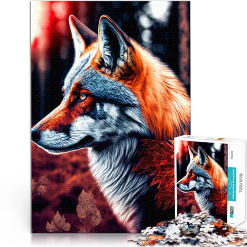 1000-teilige Puzzles für Erwachsene Gehirnintelligenz-Herausforderung süchtig machendes Spielzeug Wolf Geburtstagsgeschenk38x26cm von AITEXI