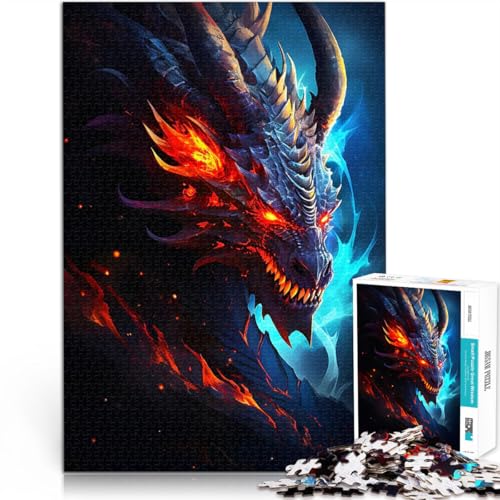 1000-teilige Puzzles für Erwachsene Geschenke zum Suchbegriff: Herausfordernde Spiele Blaulichtdrache EIN Kunstwerk38x26cm von AITEXI