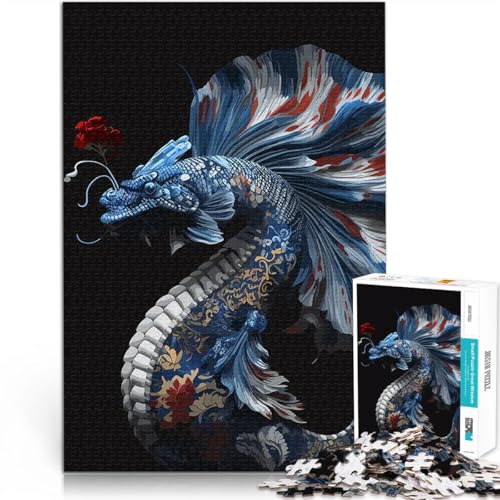 1000-teilige Puzzles für Erwachsene Geschenke zum Suchbegriff: Herausfordernde Spiele Drachenfisch Geburtstagsgeschenke75x50cm von AITEXI