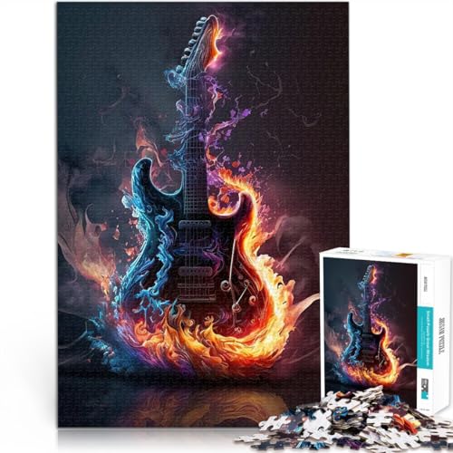 1000-teilige Puzzles für Erwachsene Geschenke zum Suchbegriff: Herausfordernde Spiele Gitarrenfeuer Geschenkideen52x38cm von AITEXI