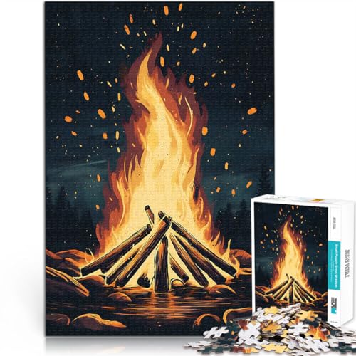 1000-teilige Puzzles für Erwachsene Geschenke zum Suchbegriff: Herausfordernde Spiele Lagerfeuernacht für Heimdekoration38x26cm von AITEXI