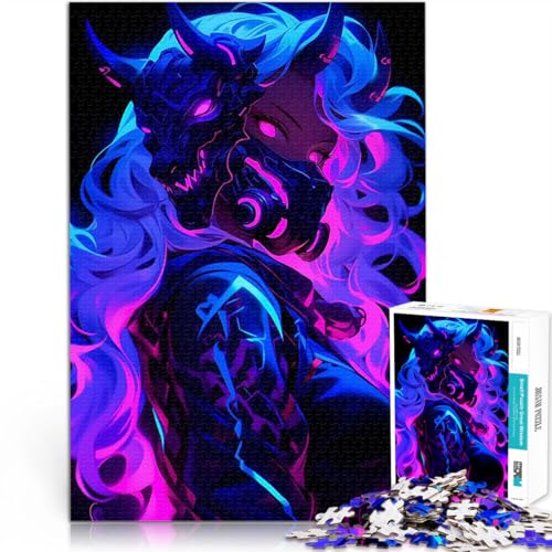 1000-teilige Puzzles für Erwachsene Herausforderndes Spiel Cybergoth Anime Dämonenmädchen Lernspiel für Geburtstag, Weihnachten75x50cm von AITEXI