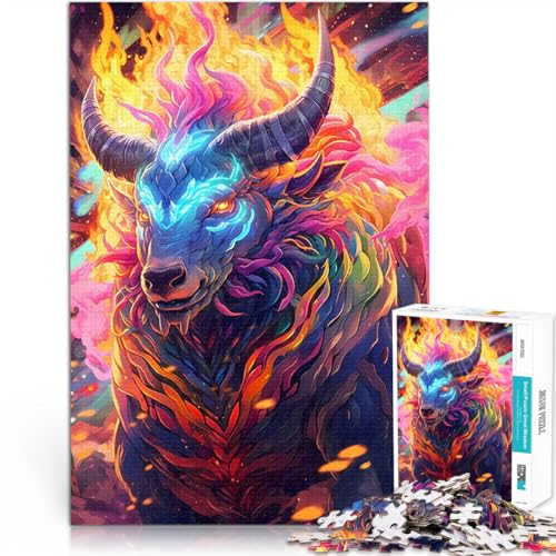 1000-teilige Puzzles für Erwachsene Herausforderndes Spiel Regenbogenflammenbulle denn eignet ganze Familie38x26cm von AITEXI