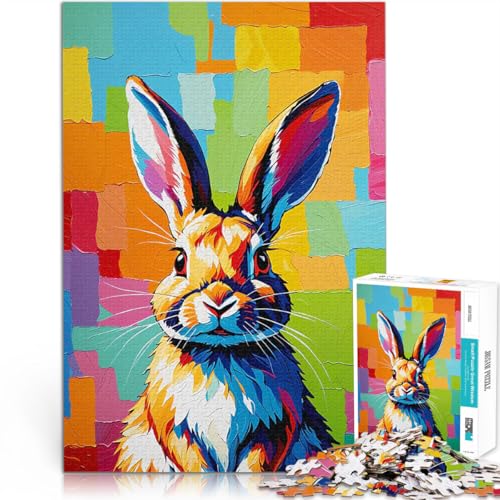 2000-teilige Puzzles für Erwachsene Intellektuelles Spiel Buntes Kaninchengemälde Geburtstagsgeschenk, Geschenke70x100cm von AITEXI