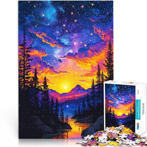 1000-teilige Puzzles für Erwachsene Intellektuelles Spiel Kosmischer Bergsonnenuntergang Lernspiel für Geburtstag, Weihnachten75x50cm 1000-teilige Puzzles für Erwachsene Intellektuelles Spiel Kosmischer Bergsonnenuntergang Lernspiel für Geburtstag, Weihnachten75x50cm von AITEXI