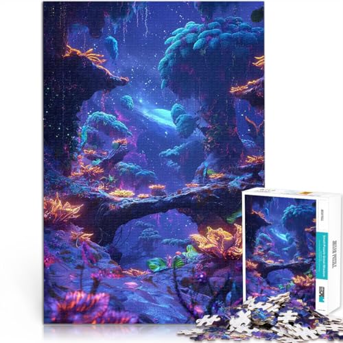 1000-teilige Puzzles für Erwachsene Intellektuelles Spiel Kosmischer Garten von Nebulon Lernspiel für Geburtstag, Weihnachten52x38cm von AITEXI