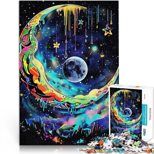 1000-teilige Puzzles für Erwachsene Intellektuelles Spiel Psychedelischer Halbmond einzigartiges Herausforderungsspiel70x100cm von AITEXI
