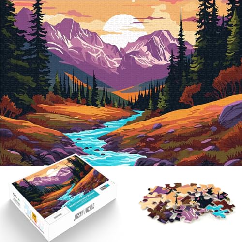 1000-teilige Puzzles für Erwachsene Intellektuelles Spiel Retro Berg Vintage eignet ganze Familie70x100cm von AITEXI