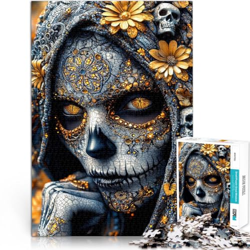 1000-teilige Puzzles für Erwachsene Lernspiel-Herausforderungsspielzeug Zuckerschädel-Frau~ Lernspiel für Geburtstag, Weihnachten38x26cm von AITEXI
