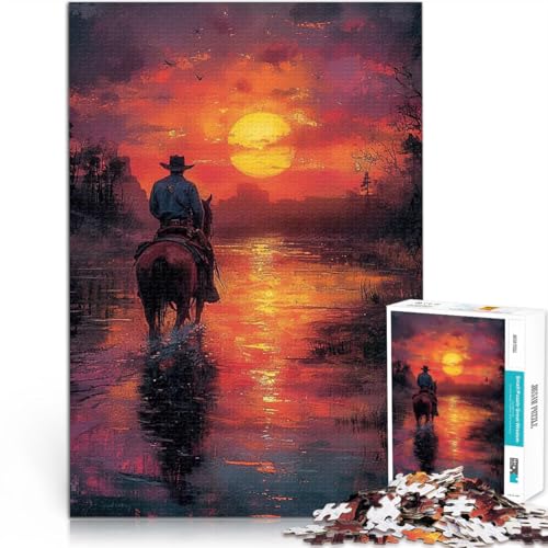 2000-teilige Puzzles für Erwachsene Lernspiele DIY Spielzeug Cowboy in der Wüste Geeignet für die Schreibtischdekoration70x100cm von AITEXI