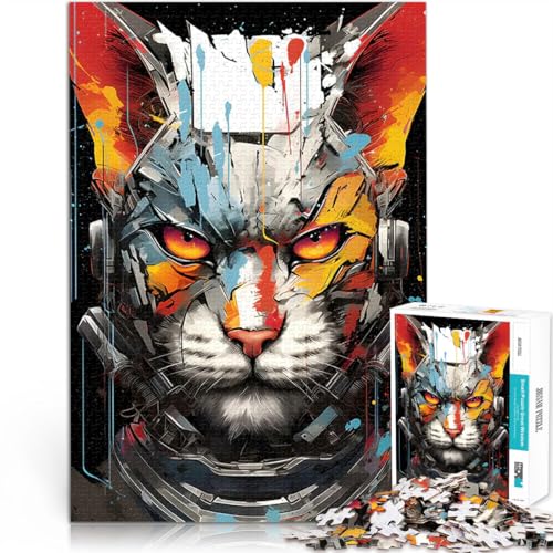 2000-teilige Puzzles für Erwachsene Lernspiele DIY Spielzeug Cyborg-Katzenmaschine Wunschliste mit dem Weihnachtsmann70x100cm von AITEXI