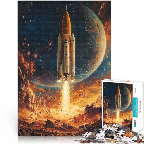 1000-teilige Puzzles für Erwachsene Lernspiele DIY Spielzeug Start Einer Weltraumrakete Wunschliste mit dem Weihnachtsmann38x26cm von AITEXI