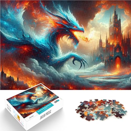 1000-teilige Puzzles für Erwachsene Lernspiele DIY Spielzeug Wenn der Drache wütend Wird Geburtstagsgeschenk, Geschenke75x50cm von AITEXI
