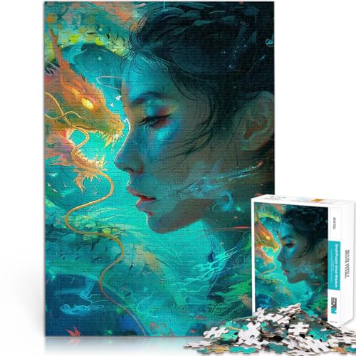 1000-teilige Puzzles für Erwachsene Lernspiele Heimdekoration Asiatische Frau EIN Drache Lernspiel für Geburtstag, Weihnachten75x50cm 1000-teilige Puzzles für Erwachsene Lernspiele Heimdekoration Asiatische Frau EIN Drache Lernspiel für Geburtstag, Weihnachten75x50cm von AITEXI