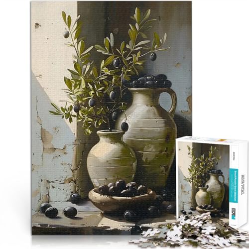 1000-teilige Puzzles für Erwachsene Lernspiele Heimdekoration Rustikales Olivenstillleben Geburtstagsgeschenk, Geschenke70x100cm 1000-teilige Puzzles für Erwachsene Lernspiele Heimdekoration Rustikales Olivenstillleben Geburtstagsgeschenk, Geschenke70x100cm von AITEXI
