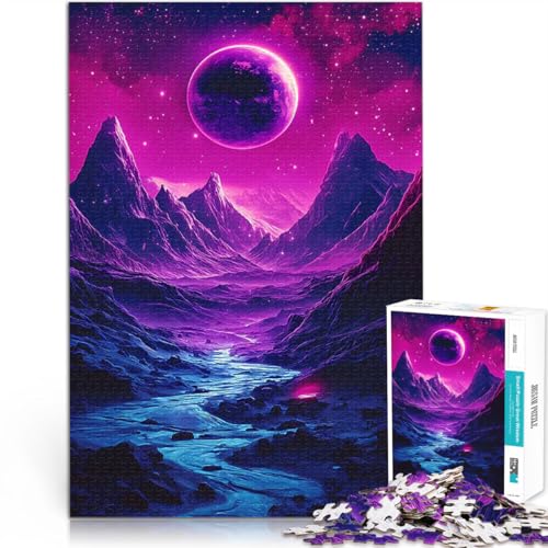 1000-teilige Puzzles für Erwachsene Lernspiele Lila Planet Landschaft Neon Weltraum Die Liebe zwischen Paaren stärken75x50cm 1000-teilige Puzzles für Erwachsene Lernspiele Lila Planet Landschaft Neon Weltraum Die Liebe zwischen Paaren stärken75x50cm von AITEXI
