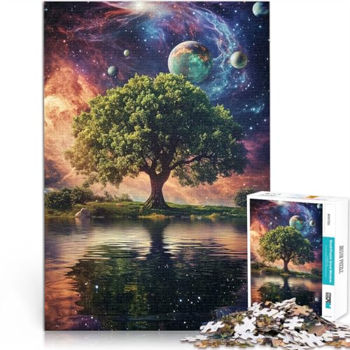 1000-teilige Puzzles für Erwachsene Pädagogisches Spielzeug zum Stressabbau Baum unter dem Sternenhimmel Wichtelgeschenke52x38cm von AITEXI