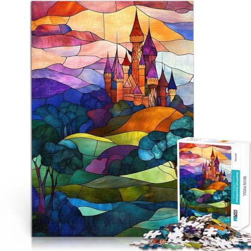 2000-teilige Puzzles für Erwachsene Pädagogisches Spielzeug zum Stressabbau Buntglasschloss Geeignet für die Schreibtischdekoration70x100cm von AITEXI