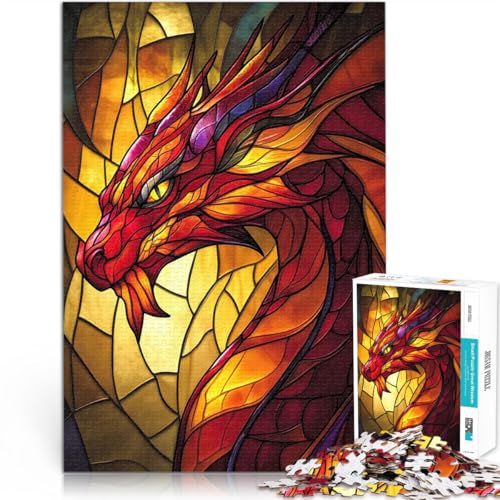 1000-teilige Puzzles für Erwachsene Pädagogisches Spielzeug zum Stressabbau Drache aus Buntglas Geeignet für die Schreibtischdekoration52x38cm 1000-teilige Puzzles für Erwachsene Pädagogisches Spielzeug zum Stressabbau Drache aus Buntglas Geeignet für die Schreibtischdekoration52x38cm von AITEXI