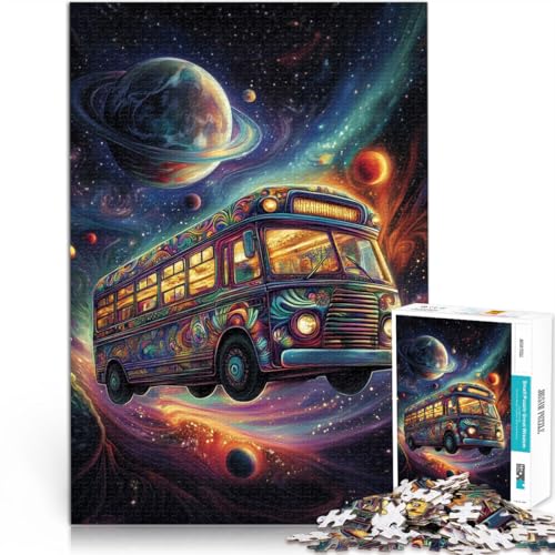 2000-teilige Puzzles für Erwachsene Pädagogisches Spielzeug zum Stressabbau Psychedelischer Weltraumbus Geburtstagsgeschenk70x100cm von AITEXI