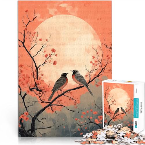 1000-teilige Puzzles für Erwachsene Pädagogisches Spielzeug zum Stressabbau Rotkehlchen in der Landschaft für Heimdekoration70x100cm von AITEXI
