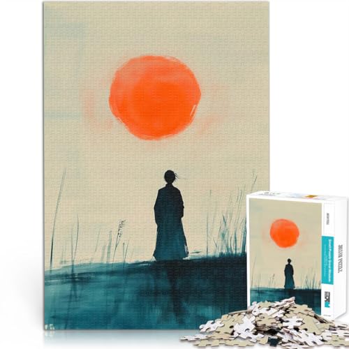 1000-teilige Puzzles für Erwachsene Pädagogisches Spielzeug zum Stressabbau Silhouette gegen Sonnenuntergang Wohnkunstdekor38x26cm von AITEXI