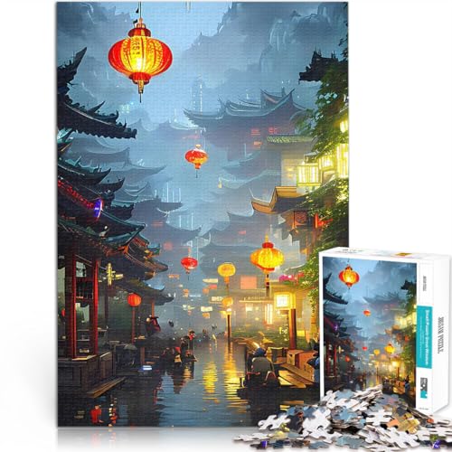 1000-teilige Puzzles für Erwachsene Pädagogisches Spielzeug zum Stressabbau Überschwemmung in der Innenstadt Heimdekoration52x38cm von AITEXI