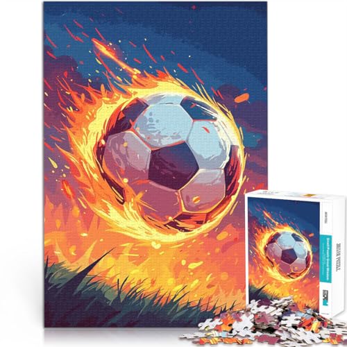 1000-teilige Puzzles für Erwachsene Spiele Spielzeug Geschenk Flammender Fußball mit vollständig ineinander greifenden, zufällig geformten Teilen52x38cm 1000-teilige Puzzles für Erwachsene Spiele Spielzeug Geschenk Flammender Fußball mit vollständig ineinander greifenden, zufällig geformten Teilen52x38cm von AITEXI