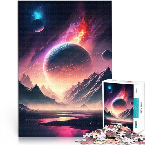 1000-teilige Puzzles für Erwachsene Spielzeug Lernspiele Stressabbau Bergsee Kosmos Wunschliste mit dem Weihnachtsmann75x50cm von AITEXI