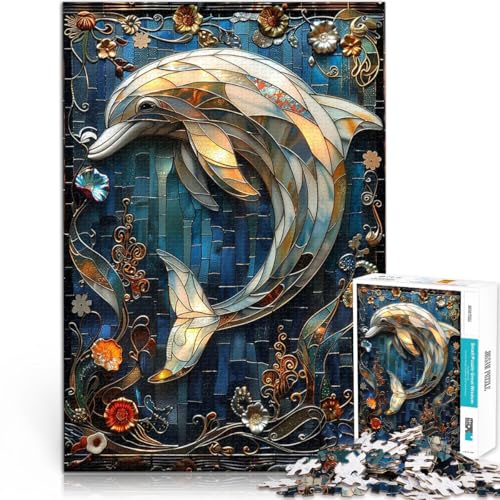 1000-teilige Puzzles für Erwachsene Spielzeug Lernspiele Stressabbau Delfin aus Buntglas Lernspiel für Geburtstag, Weihnachten75x50cm 1000-teilige Puzzles für Erwachsene Spielzeug Lernspiele Stressabbau Delfin aus Buntglas Lernspiel für Geburtstag, Weihnachten75x50cm von AITEXI