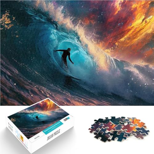 1000-teilige Puzzles für Erwachsene Spielzeug Lernspiele Stressabbau Intergalaktischer Surfer Lernspiel für Geburtstag, Weihnachten52x38cm von AITEXI