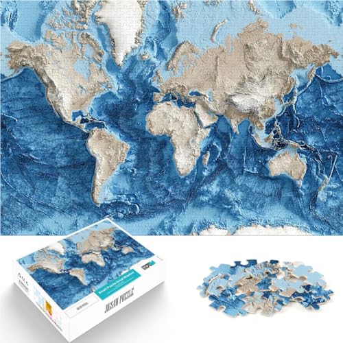 1000-teilige Puzzles für Erwachsene Spielzeug für die ganze Familie Reliefkarte der Welt Lernspiel für Geburtstag, Weihnachten75x50cm 1000-teilige Puzzles für Erwachsene Spielzeug für die ganze Familie Reliefkarte der Welt Lernspiel für Geburtstag, Weihnachten75x50cm von AITEXI