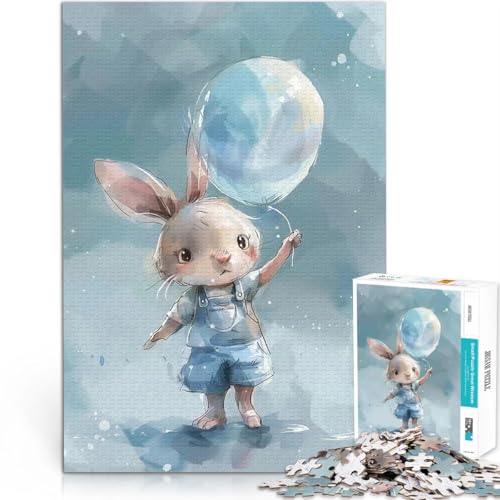 1000-teilige Puzzles für Erwachsene Stressabbau-Spielzeug Aquarell-Kaninchenballon Geeignet für die Schreibtischdekoration38x26cm von AITEXI