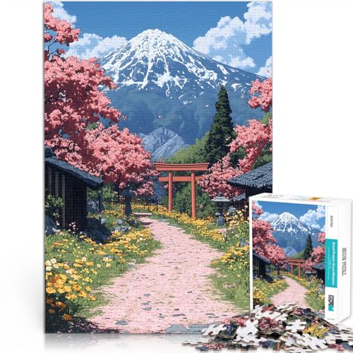 1000-teilige Puzzles für Erwachsene für Lernspiel-Herausforderungsspielzeug Japanisches Bergdorf Lernspiel für Geburtstag, Weihnachten38x26cm von AITEXI