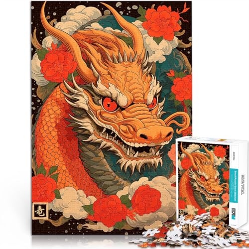 1000-teilige Puzzles für Erwachsene für Lernspiel-Herausforderungsspielzeug Vintage japanischer Drache Tolles Geschenk für Spiele70x100cm 1000-teilige Puzzles für Erwachsene für Lernspiel-Herausforderungsspielzeug Vintage japanischer Drache Tolles Geschenk für Spiele70x100cm von AITEXI