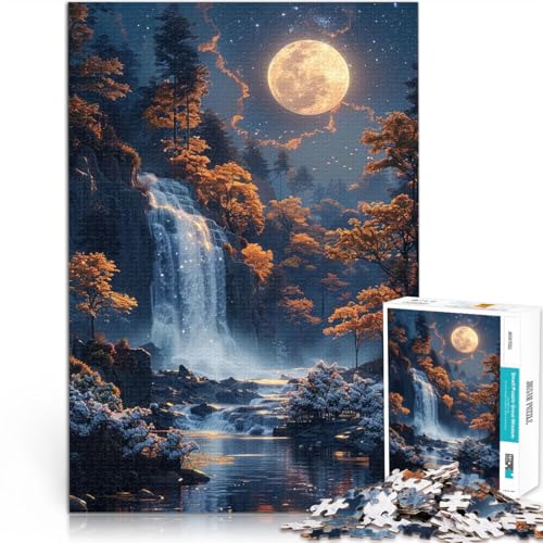 1000-teilige Puzzles für Erwachsene für Lernspiel-Herausforderungsspielzeug Wasserfall im Mondlicht Kunstwerk Geschenk38x26cm 1000-teilige Puzzles für Erwachsene für Lernspiel-Herausforderungsspielzeug Wasserfall im Mondlicht Kunstwerk Geschenk38x26cm von AITEXI
