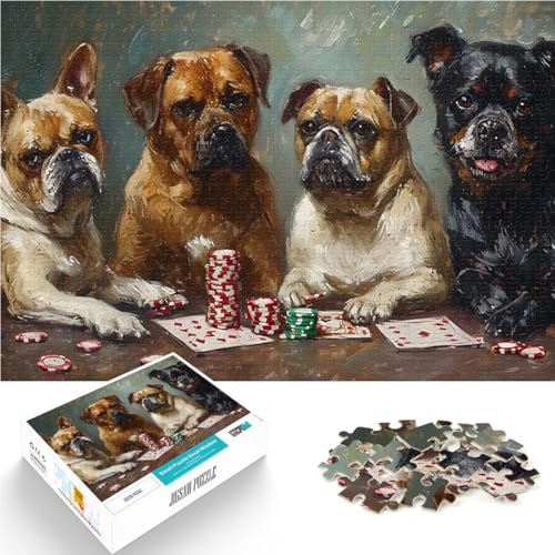 1000-teilige Puzzles für Erwachsene lustige Spiele für die ganze Familie Hunde Spielen Poker Künstlersammlung, Bildende Kunst52x38cm von AITEXI