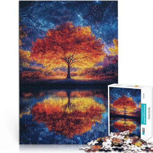 1000-teilige Puzzles für Teenager Denkspiel Herbstbaum unter Sternenhimmel Wanddekoration Einzigartige Geburtstags- und Weihnachtsgeschenke70x100cm von AITEXI