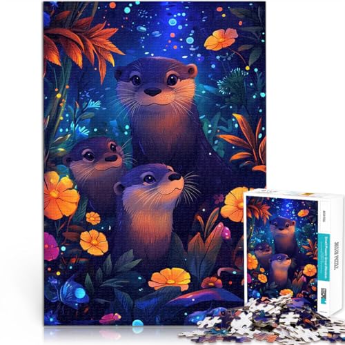 1000-teilige Puzzles für Teenager Denkspiel Otterfamilie im Zauberwald eignet ganze Familie75x50cm von AITEXI