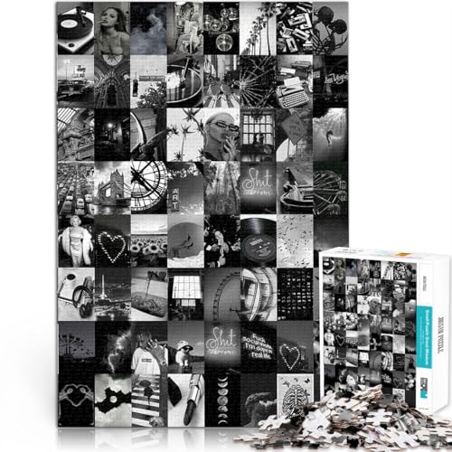 1000-teilige Puzzles für Teenager Denkspiel Retro-Schwarz-Weiß-Spleißkunst Lustige Aktivitäten für zu Hause, Geburtstagsgeschenk, Reisegeschenk,70x100cm 1000-teilige Puzzles für Teenager Denkspiel Retro-Schwarz-Weiß-Spleißkunst Lustige Aktivitäten für zu Hause, Geburtstagsgeschenk, Reisegeschenk,70x100cm von AITEXI