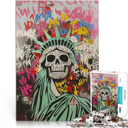 1000-teilige Puzzles für Teenager Denkspiel Tag der Toten Freiheitsstatue Totenkopf einzigartiges Herausforderungsspiel38x26cm 1000-teilige Puzzles für Teenager Denkspiel Tag der Toten Freiheitsstatue Totenkopf einzigartiges Herausforderungsspiel38x26cm von AITEXI