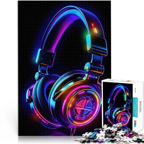 1000-teilige Puzzles für Teenager Familienspiel zum Stressabbau, schwierige Herausforderung Kopfhörer Neon Für Paare geeignet75x50cm 1000-teilige Puzzles für Teenager Familienspiel zum Stressabbau, schwierige Herausforderung Kopfhörer Neon Für Paare geeignet75x50cm von AITEXI