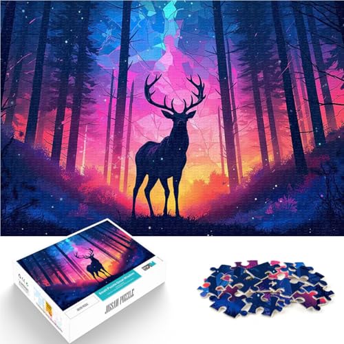 1000-teilige Puzzles für Teenager Geschenke zum Suchbegriff: Herausfordernde Spiele Hirschsilhouette für Heimdekoration38x26cm von AITEXI