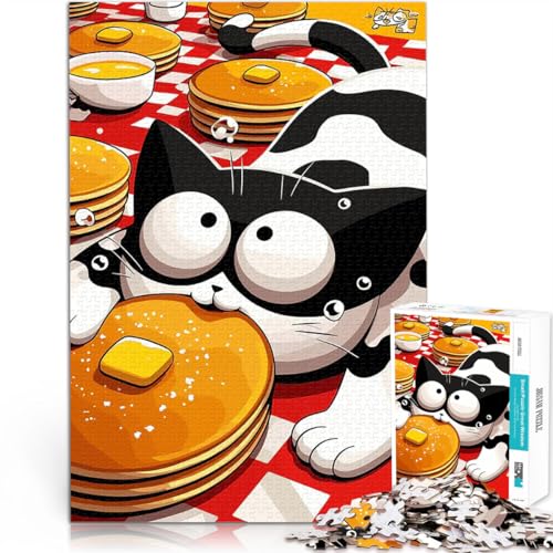 2000-teilige Puzzles für Teenager Geschenke zum Suchbegriff: Herausfordernde Spiele Katzenkarikatur Wohnkunstdekor70x100cm von AITEXI