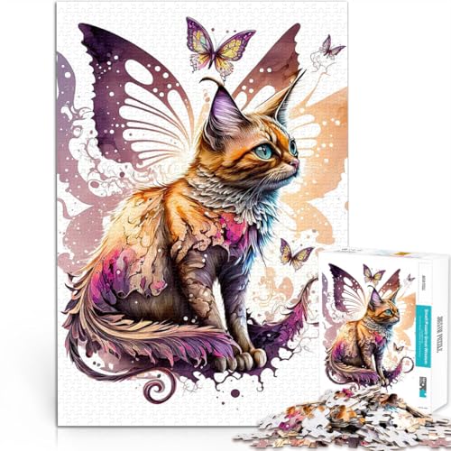 1000-teilige Puzzles für Teenager Herausforderndes Spiel Schmetterlingskatze Aquarell Lernspiel für Geburtstag, Weihnachten75x50cm 1000-teilige Puzzles für Teenager Herausforderndes Spiel Schmetterlingskatze Aquarell Lernspiel für Geburtstag, Weihnachten75x50cm von AITEXI
