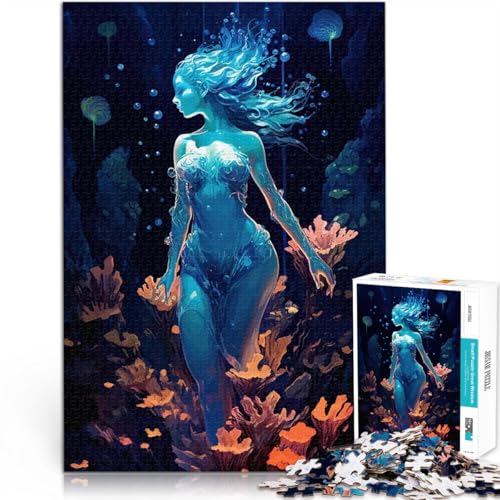 1000-teilige Puzzles für Teenager Herausforderndes Spiel Unterwasserwelt Meerjungfrau einzigartiges Herausforderungsspiel38x26cm von AITEXI