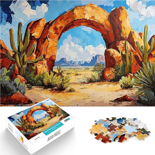 1000-teilige Puzzles für Teenager Lernspiel-Herausforderungsspielzeug Wüstenoase mit einem Stein Lernspiel für Geburtstag, Weihnachten52x38cm von AITEXI