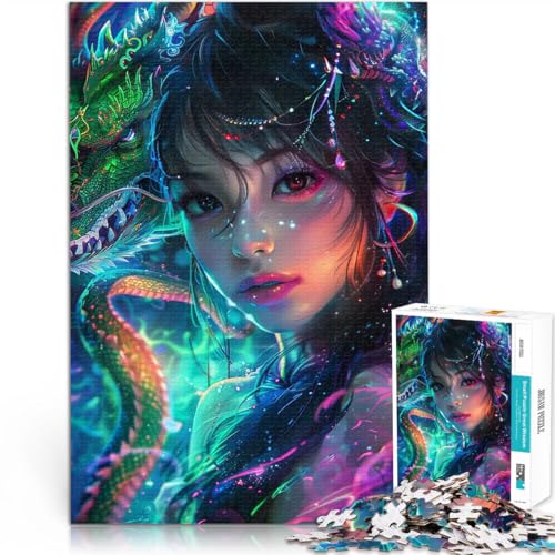 1000-teilige Puzzles für Teenager Lernspiele DIY Spielzeug Asiatische Frau EIN Drache Lernspiel für Geburtstag, Weihnachten52x38cm von AITEXI