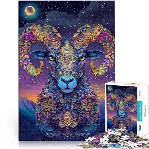 1000-teilige Puzzles für Teenager Lernspiele DIY Spielzeug Sternenhimmel und Schafe Wunschliste mit dem Weihnachtsmann52x38cm von AITEXI
